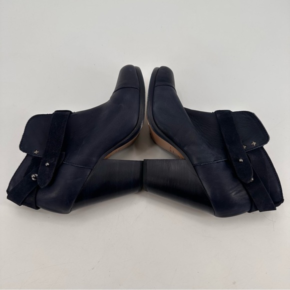 Rag & Bone Blue Harrow Boots Heeled Booties Size 36.5 - Picture 4 of 7